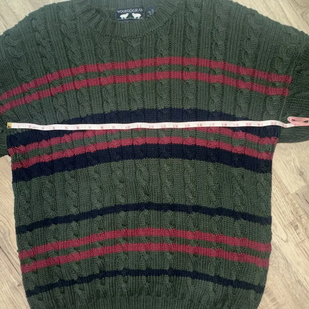 Woods & Gray Vintage Men’s Crew Neck Knit Pullover 100% Cotton‎ Size XL